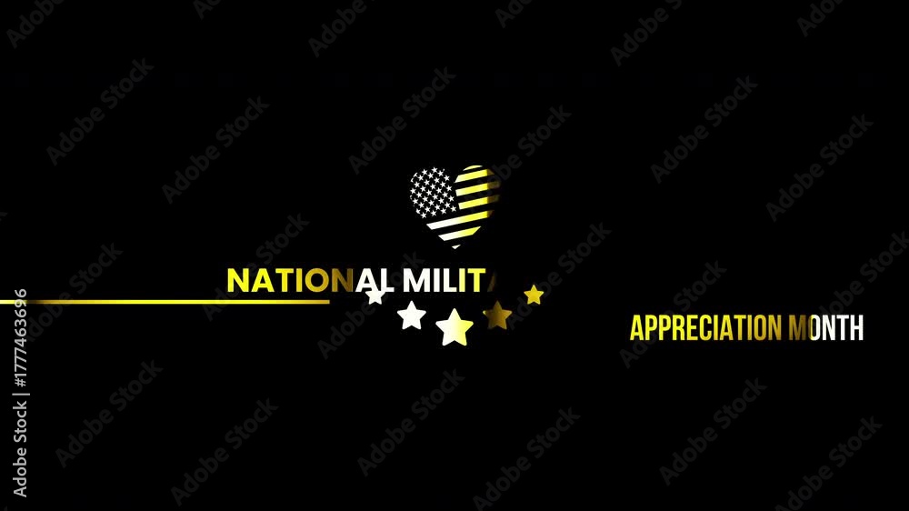 National Military Family Appreciation Month in United States. Celebrate annual in November. Thank you for military family. 4k video
