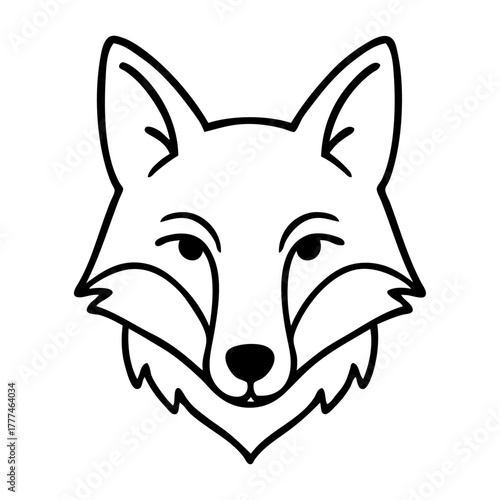 Dibujo sencillo de cabeza de zorro 