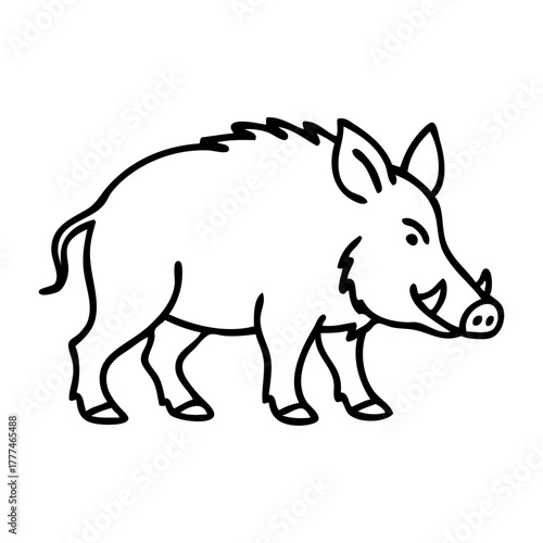 Dibujo sencillo de jabalí 