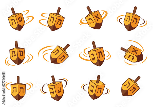 Spinning Dreidels Hanukkah Symbolism in Motion