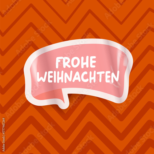 Frohe weihnachten Merry Christmas in German quote red square banner vector design, creative holiday typography, modern festive graphic for cards, invitations, social media banners, and decorations.