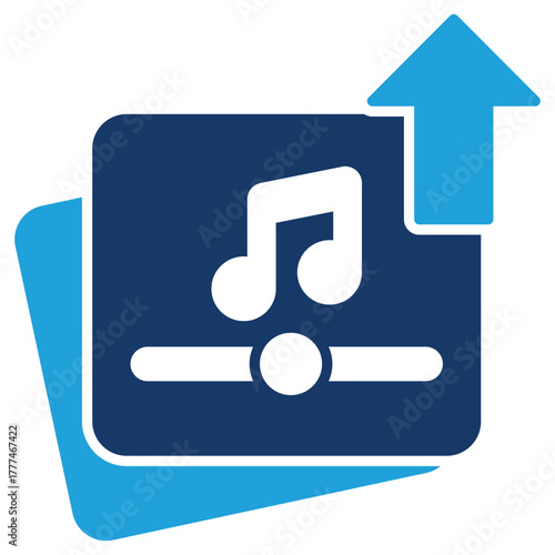Audio Upload Icon for Online Sharing and Streaming Media