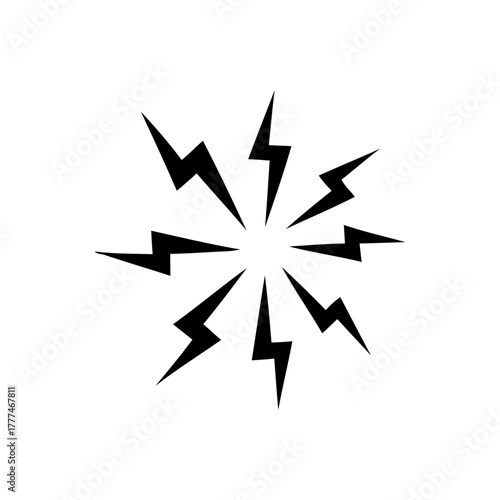 High Voltage Icon – Electrical Hazard and Energy Symbol