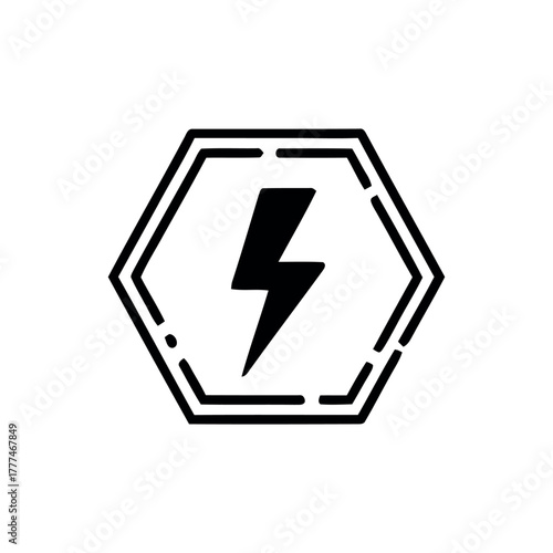 High Voltage Icon – Electrical Hazard and Energy Symbol
