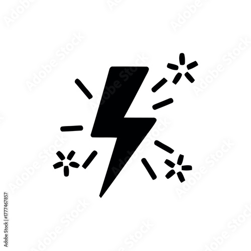 High Voltage Icon – Electrical Hazard and Energy Symbol