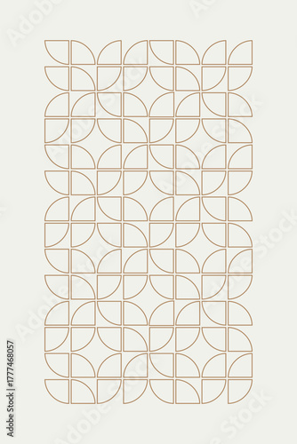 Flower shapes line pattern vector background in light brown shades for wall décor, textiles, interior design and more.