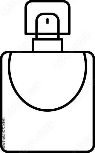 Perfume stroke outline icons set isolated on white background. Perfume bottles line icons. Glass sprayer, luxury parfum sampler, cologne outline pictogram for cosmetic store illustration.