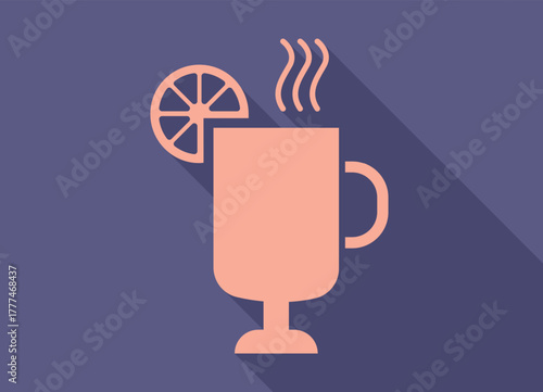 Hot fresh New Year's mulled wine - Vector illustration