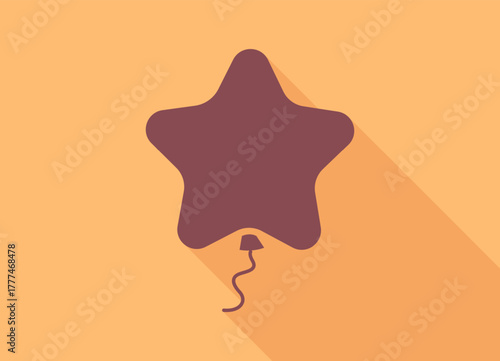 Festive New Year balloon in the form of a pentagonal star - Vector illustration