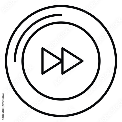 Fast Forward Audio Icon for Music and Sound Streaming