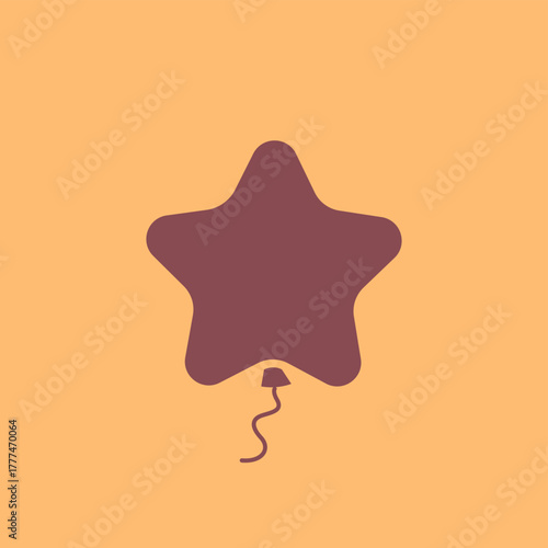 Festive New Year balloon in the form of a pentagonal star - Vector illustration