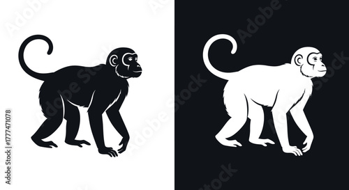 Stylized Monkey Silhouette Vector Illustration
