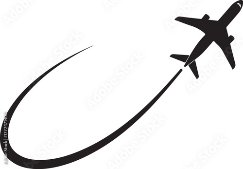 Airplane path icon. airplane take off showing travel design. flat vector illustration simple design.