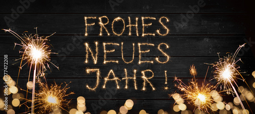 Canvas Print Silvester Neujahr 2026 Feiertag Grußkarte , karte mit deutschem Text - Wunderker