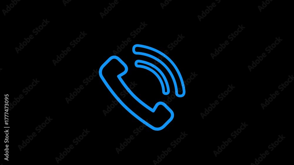 Abstract incoming call, outgoing call concept animation. Phone call ringing icon, call screen animated on black background. 4k video