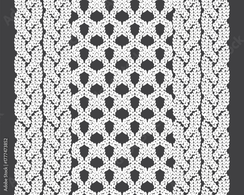 ケーブルニット　編み　アランセーター	