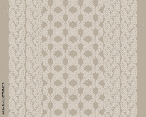 ケーブルニット　編み　アランセーター	