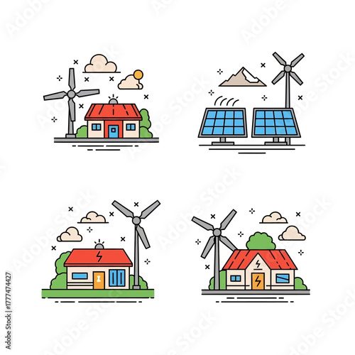 Renewable Energy Sources for Homes - Wind and Solar Power.