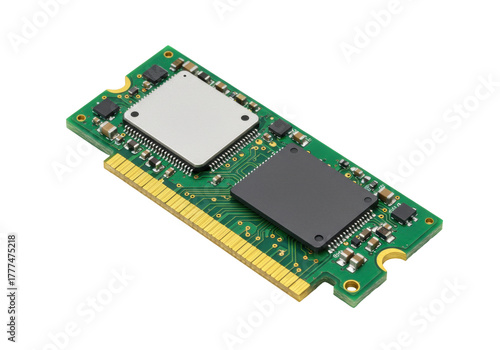 Canvastavla Isolated single computer memory module, RAM chip for laptop, circuit board compo