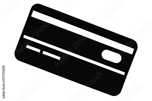 credit card vector icon silhouette