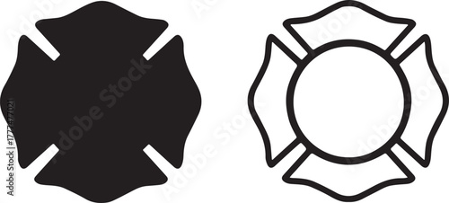 Vector Firefighter Badge. vector illustration of a firefighter badge silhouette.
