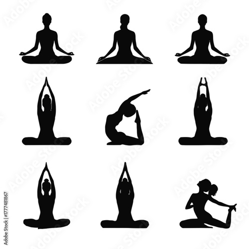 oga Silhouette Poses Set