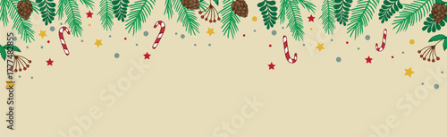 Festive Christmas background web chalon for promotional materials, postcards - Vector illustration