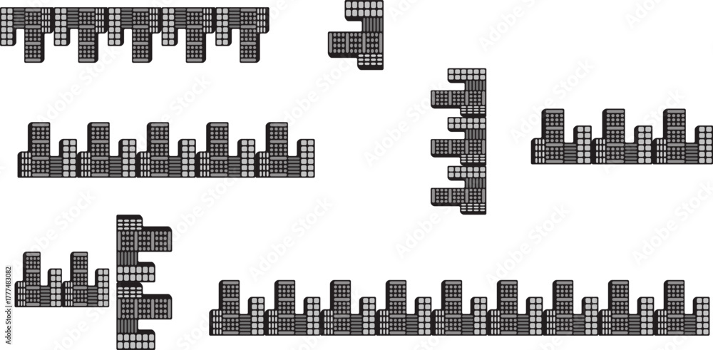 Obraz premium set of silhouettes of city