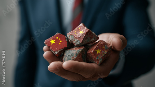 China stone flag: A person'...