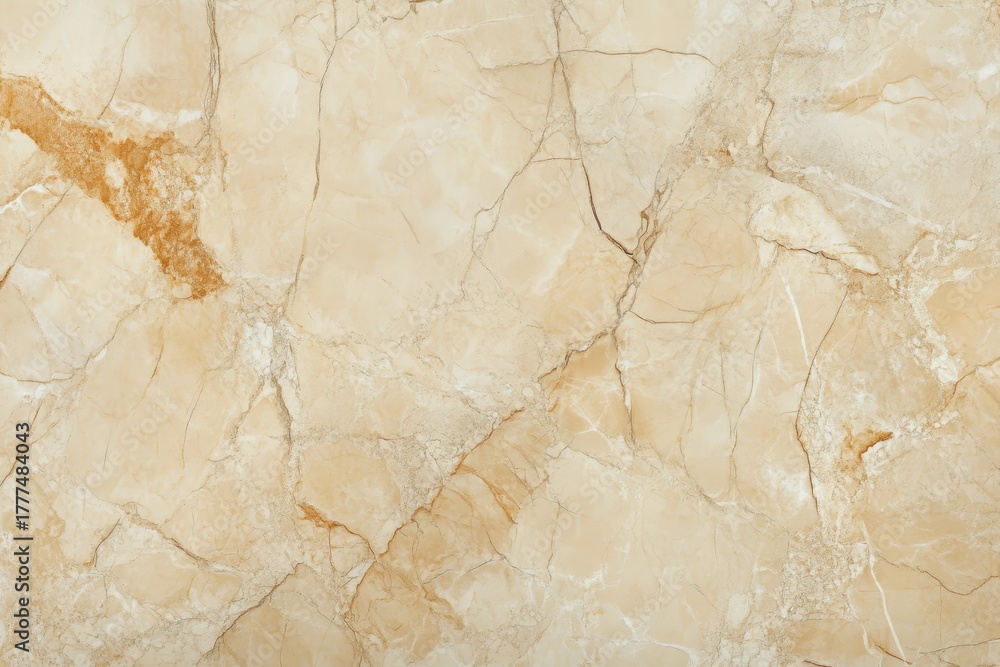 Fototapeta premium Elegant Beige Marble Surface Texture Background with Cream and Brown Colors Featuring Fine Lines