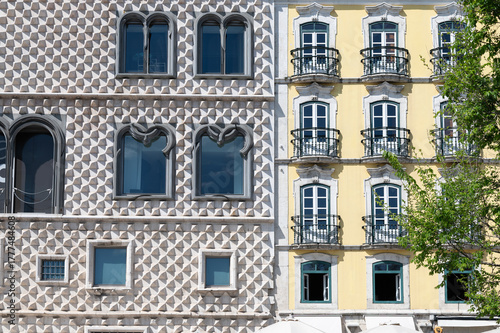 Lisboa, Fachada de la casa de los picos o bicos, portugal