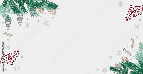 White Christmas background, festive web template - Vector illustration