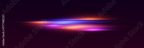 Neon light paths, the effect of moving light and lines.