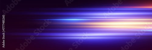 Neon light paths, the effect of moving light and lines.