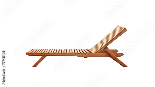 Wooden Sun Lounger on Transparent Background