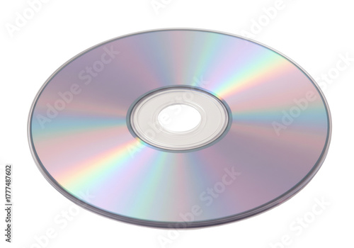 Tableau sur toile Isolated compact disc surface showing a spectral pattern on plain surface for da