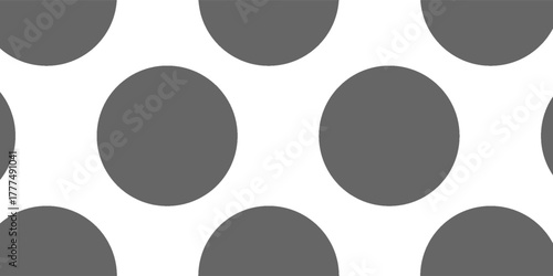 Seamless pattern. Big dots wallpaper. Circles ornament. Polka dot motif. Circular figures backdrop. Rounds background. Dotted motif. Vector image. Digital paper, textile print, web design, abstract.