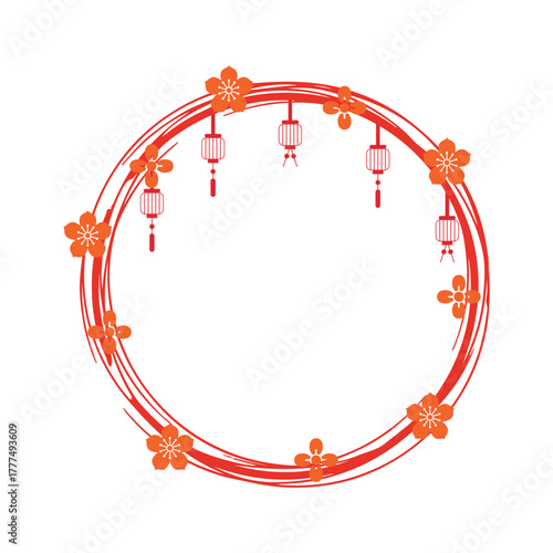 Chinese New Year Circle Frame