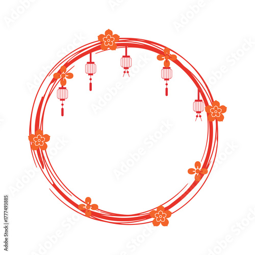 Chinese New Year Circle Frame