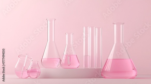 Elegant Pink Podium with Empty Space