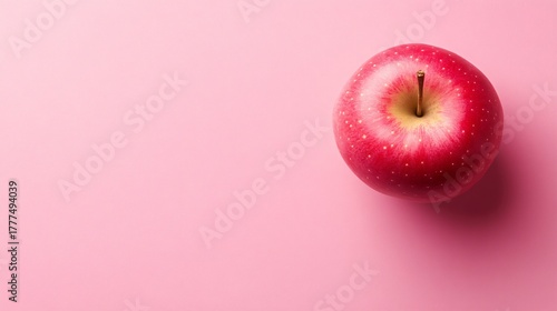 Elegant Pink Apple on Soft Pink Background