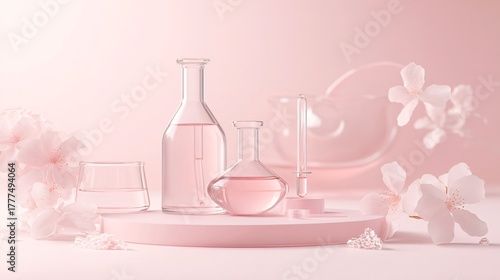 Elegant Pink Podium with Space Showcase