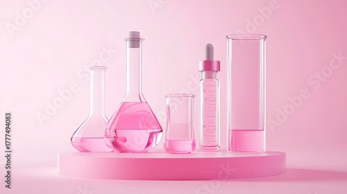 Elevated Pink Podium Display with Copy Space