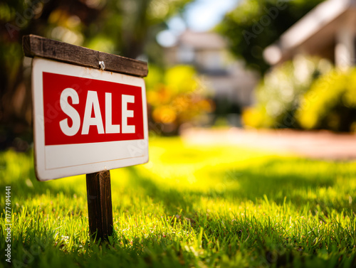 Wallpaper Mural Residential property for sale sign in a sunny neighborhood Torontodigital.ca