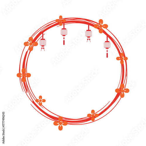 Chinese New Year Circle Frame