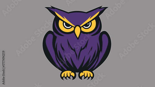 Wise Owl: A stylized illustration of a wise owl with striking features, a symbol of knowledge, wisdom, and vigilance, perfect for educational or intellectual themes.