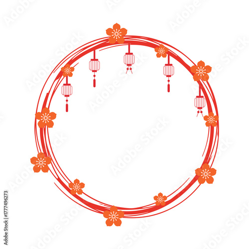 Chinese New Year Circle Frame