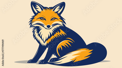 Fox Illustration: A striking illustration of a fox, showcasing its cunning expression and distinct features, presented in a clean and appealing aesthetic.