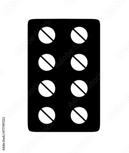 pill strip icon vector on white background. pill or tablet icon