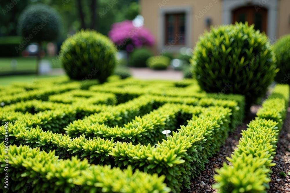 Obraz premium - The meticulous garden of a perfectionist: stunning photos of flawlessly manicured grass in intricate designs